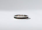 Black Ember Opal on Sterling Silver Keepsake Ring