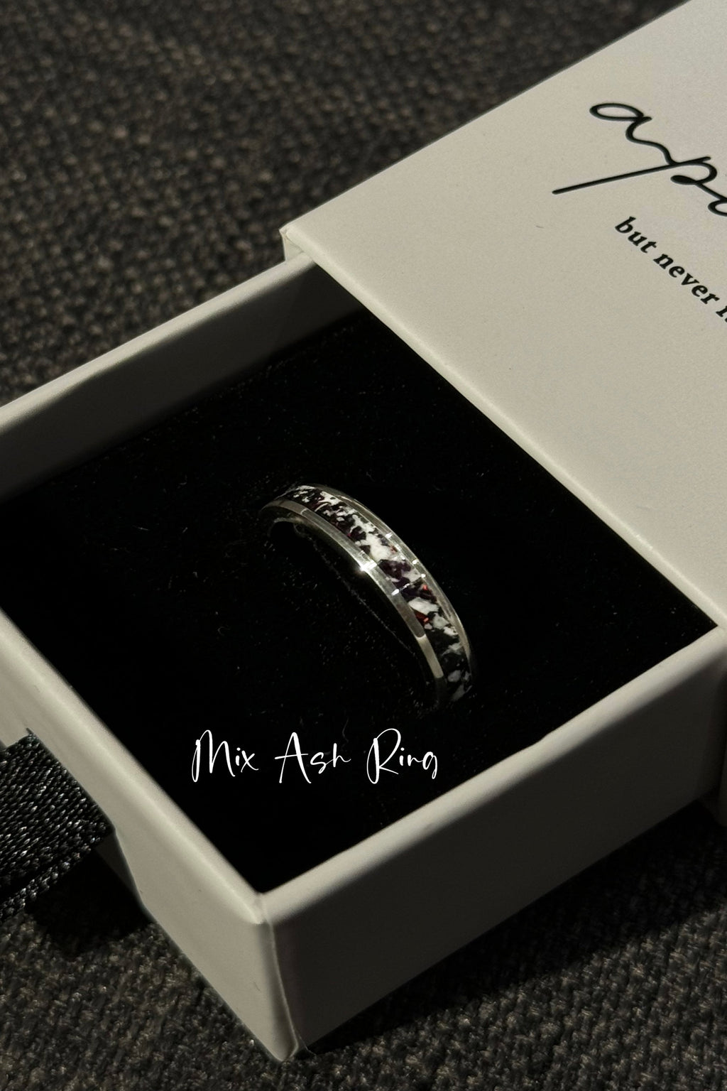 Black Ember Opal on Sterling Silver Keepsake Ring
