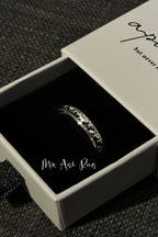 Black Ember Opal on Sterling Silver Keepsake Ring