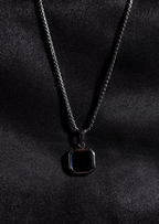 ETERNAL Square Pendant Necklace (Black Noir)