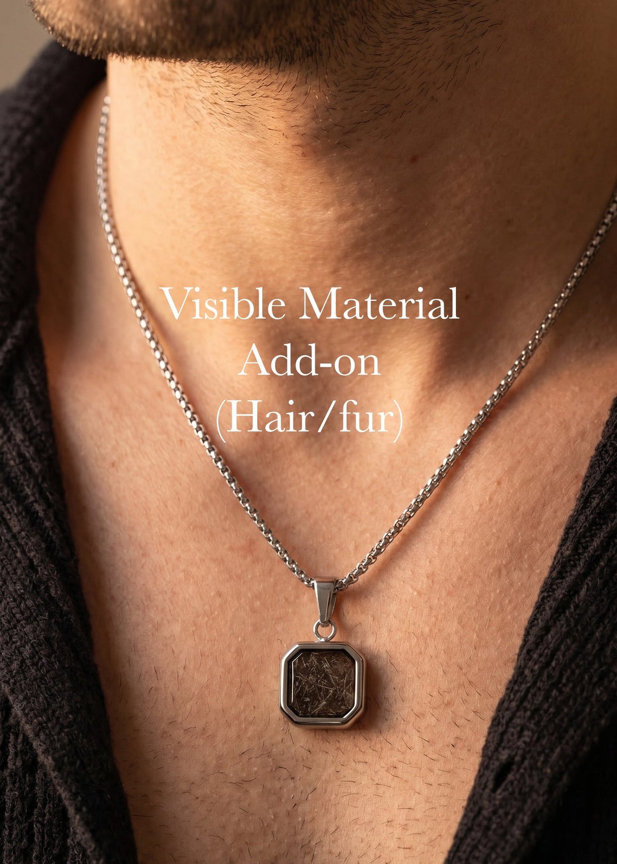 ETERNAL Square Pendant Necklace (Black Noir)
