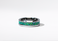 Forest Green Opal on Tungsten Keepsake Ring