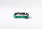 Forest Green Opal on Tungsten Keepsake Ring