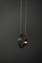 Forest Green Opal on Tungsten Keepsake Ring