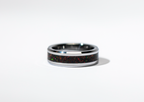Black Ember Opal on Tungsten Keepsake Ring