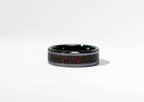 Black Ember Opal on Black Ceramic Keepsake Ring