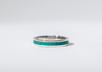 Forest Green Opal on Sterling Silver Keepsake Ring
