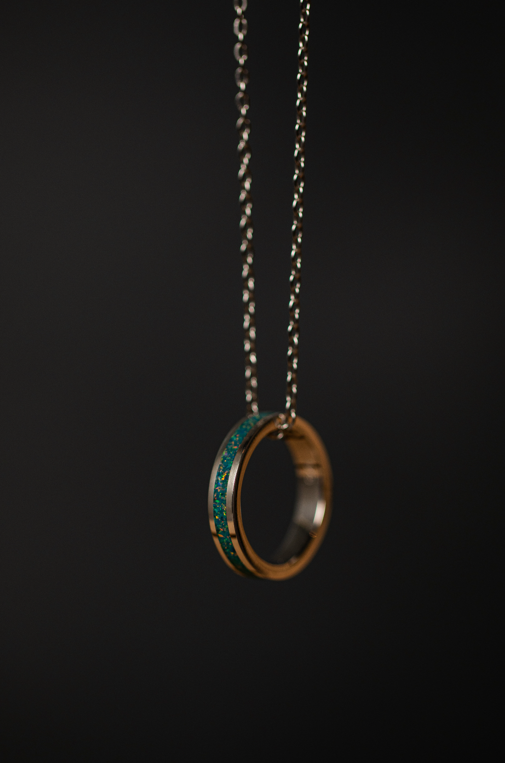 Forest Green Opal on Sterling Silver Keepsake Ring