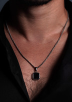ETERNAL Square Pendant Necklace (Black Noir)