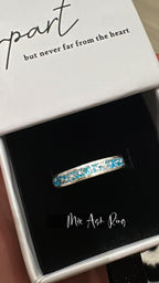 Ocean Blue Opal on Sterling Silver Keepsake Ring